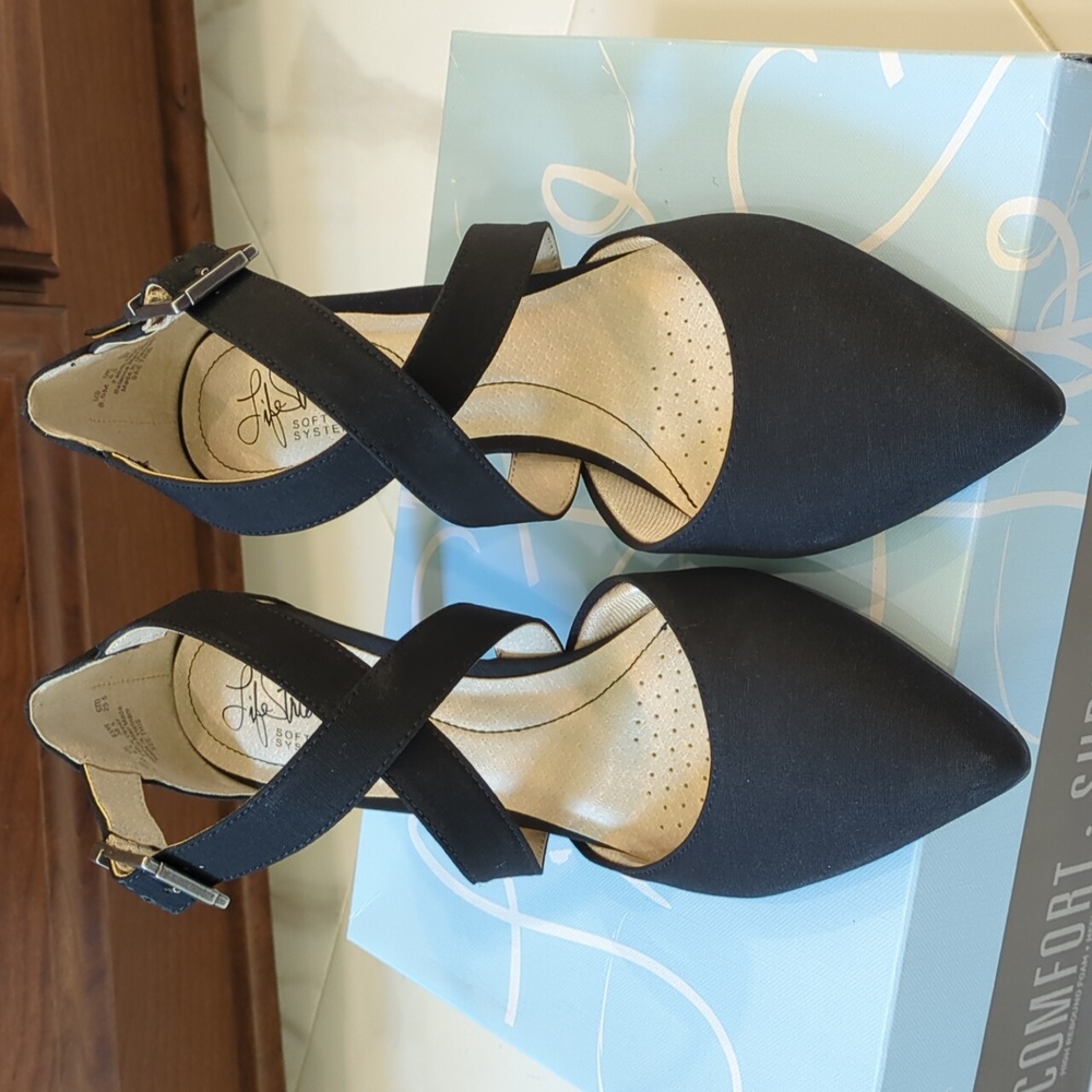 Life Stride black fabric SEE THIS pumps 8.5M